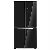 מקרר MIDEA מקפיא תחתון 4 דלתות זכוכית שחורה 470 ליטר דגם 6356 HQ-611R מידאה