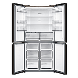 מקרר MIDEA מקפיא תחתון 4 דלתות זכוכית שחורה 470 ליטר דגם 6356 HQ-611R מידאה