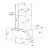 קולט אדים אנכי INFINITY דגם DVI-88 G1 ברוחב 80 ס