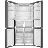 מקרר 4 דלתות מקפיא תחתון 605 ליטר האייר דגם Haier HRF-7100FB עם התקן שבת מובנה בגימור זכוכית שחורה