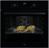 תנור בנוי AEG נפח 71 ליטר, זכוכית שחורה דגם ABU51201B