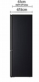 מקרר מקפיא תחתון 344 ליטר LG דגם GR-B374BG זכוכית שחורה, DoorCooling+™, FRESHConverter™