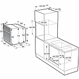 גורנייה תנור בנוי פירולטי gorenje בגימור זכוכית שחורה 60 ס