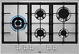 כיריים גז 5 להבות בישול 75 ס''מ AEG Step Power HGB75820SM - נירוסטה - תוצרת איטליה