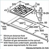 כיריים גז 4 להבות Bosch בוש FlameSelect PPH6A6I10Y