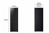 מקרר מקפיא תחתון רוחב 60 ס”מ LG אל ג’י GRB374BG זכוכית שחורה