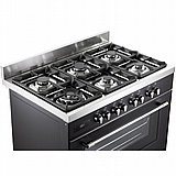תנור אפיה משולב כיריים 6 להבות 90 ס”מ DeLonghi דלונגי PRO966MA-IL שחור
